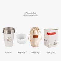 4pcs Stainless Steel Camping Hiking Picnic Cups 350 ml Stainless Steel 304 Camping Tumbler Wine Glass Coffee Cup Picnic Cups BBQ Beer Mug Cup Set - Image 6