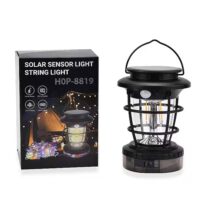 ფანარი, მზის ენერგიაზე მომუშავე განათების რეჟიმებით, ასევე სხვადასხვა ფერის ლენტებით და USB დამტენით