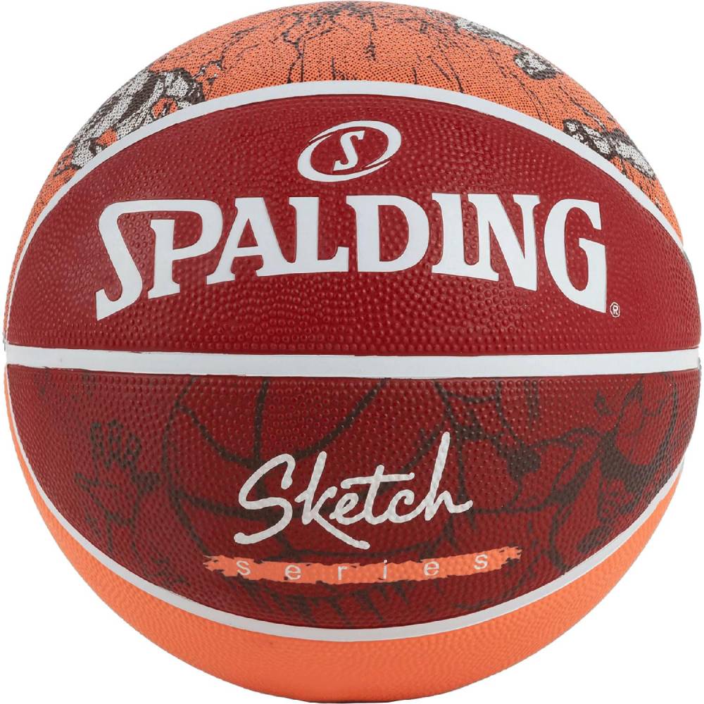 11spalnia Basketball Spalding Sketch Series Dribble Original Size 7, Outdoor/Indoor Synthetic Rubber Basketballs - Image 1